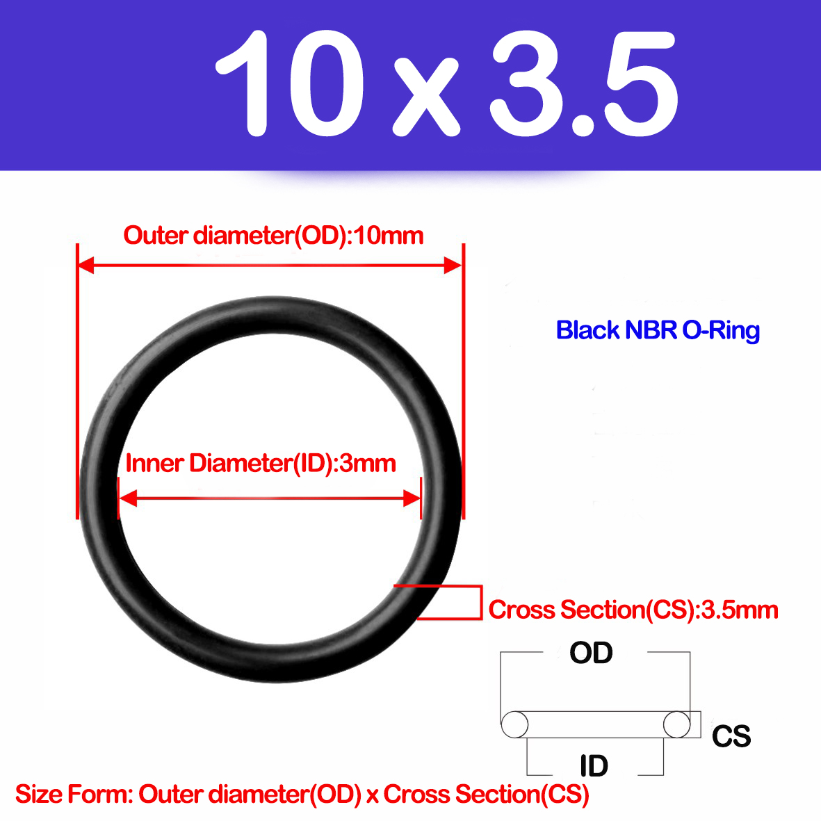 CS 3.5Mm, NBR O Ring Gasket Pe - Auto Repair Cs ulasan dan harga